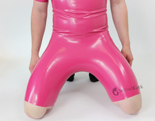Unisex Pink 100% Latex Shorts