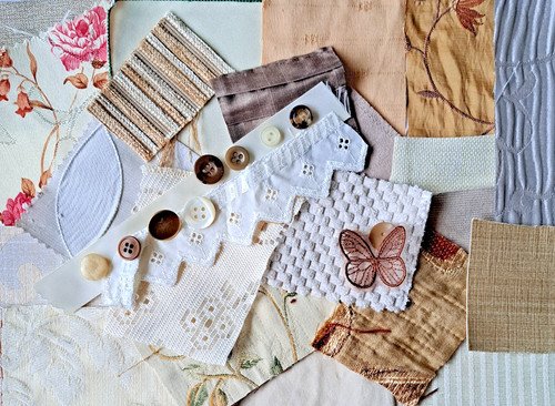 Neutral fabric scrap - neutral, bundle