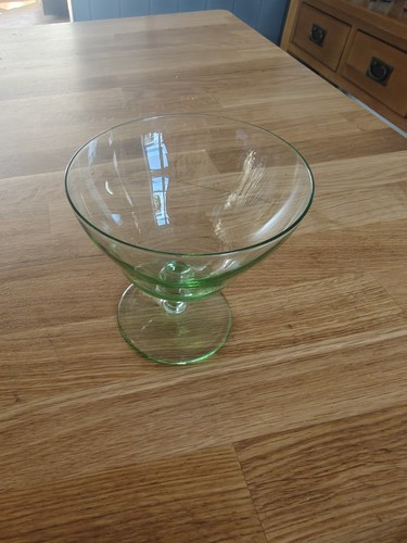 Vintage green stem footed - ,