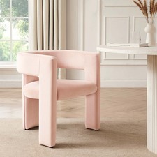 Dusk Quinn Blush Pink Matte Velvet Dining Chair RRP £219