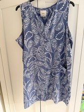 Next Linen Blue Shift Dress