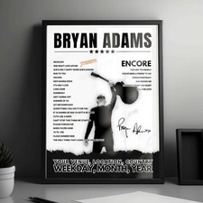 Bryan Adams Setlist Poster -