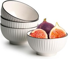 4 x LARGE WHITE ceramic Bowls