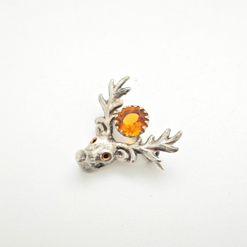 Antique scottish stag - stag, brooch