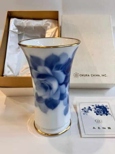 Okura china blue rose - blue, vase