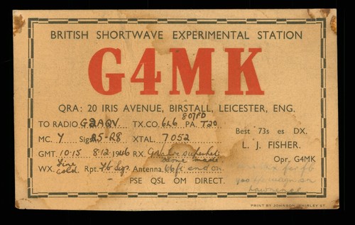 Qsl card radio - card, g4mk