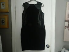 Black Sleeveless Black Pencil Dress Wtth Pvc Trim. Armpit Across 20 Inches (14 ?