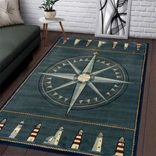Nautical Compass Rug,Sailor