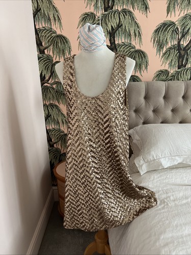 Zara gold sequin a line - -,