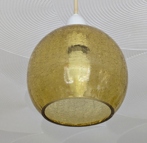 Vintage amber crackle - , glass