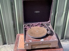 VINTAGE ANTIQUE GARRARD PORTABLE RECORD PLAYER TURNTABLE McMICHAEL RADIO