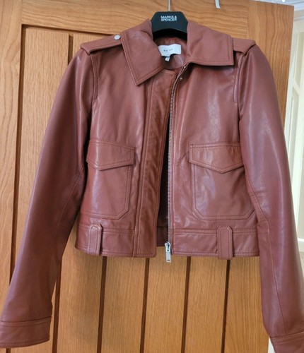 Reiss womens rust leather