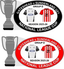 GATESHEAD v SUNDERLAND U21 National  League Cup  2025-26 Matchday Pin Badges