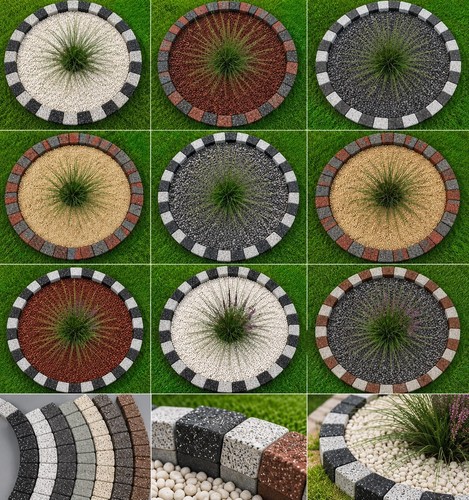 Garden edging circle - edging, tree