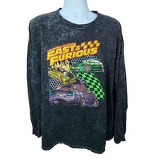Fast & Furious Long Sleeve T-Shirt Men’s Size 2XL Black Universal Studios Toyota