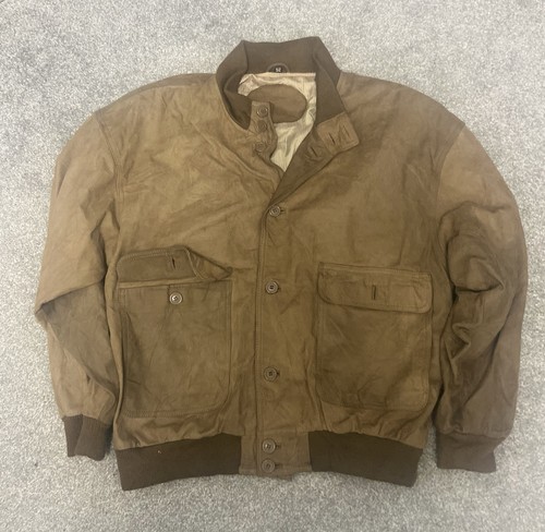 Brown leather jacket size - brown, 52