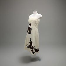 COAST Cream Brown Strapless Floral Dress UK Size 12 Formal Summer Chic Ladies