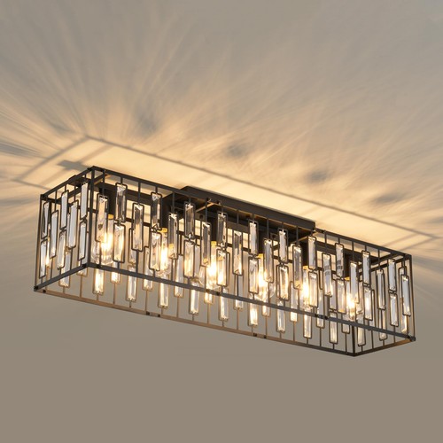 Gold crystal rectangle ceiling - crystal,