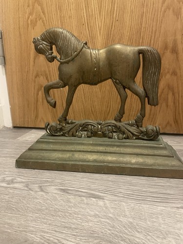 Bronze metal horse bookends - bronze,