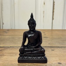 Shakyamuni Buddha Red Brown Solid Resin Buddha Small Statue Figurine Vintage?