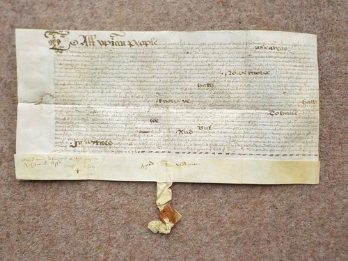 1632 witham essex vellum - essex, deed