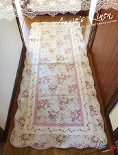 Handmade Pink Country Rose Quilted Laura Ashley Bath/Bed/Floor Runner/rug MM03