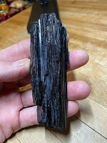 Black tourmaline crystal - black,