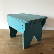 Vintage Primitive Wood Stool Small