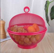 Fruit Fly Proof Fruit Bowl, Large Capacity Mesh Fruit Basket with Lid Cover Hot