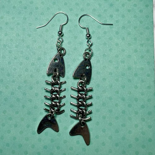 Silver colour fish bone - colour,