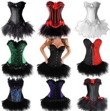 Black&Red Burlesque Can Can Tutu Fancy Dress Costume Corset Outfit