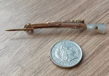 UNUSUAL VINTAGE/ANTIQUE RIFLE BROOCH  WITH MOTHER OF PEARL HANDLE