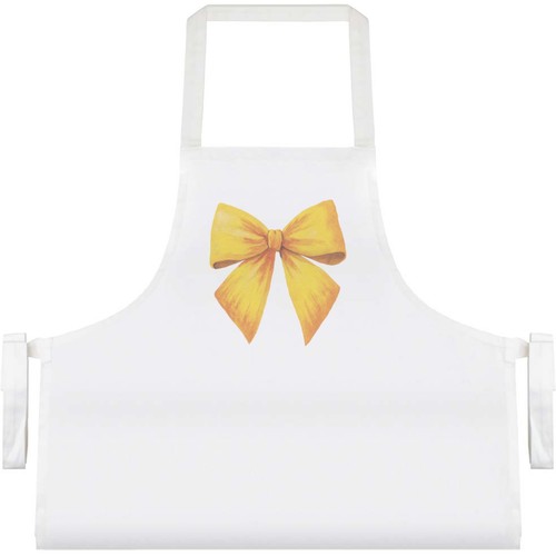 Yellow bow cooking apron - apron,