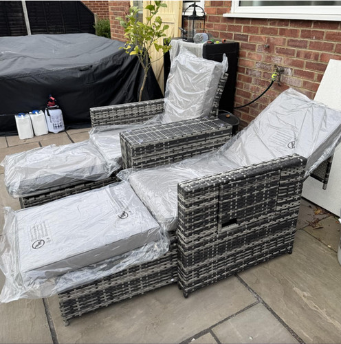 Rattan sun lounger - rattan,