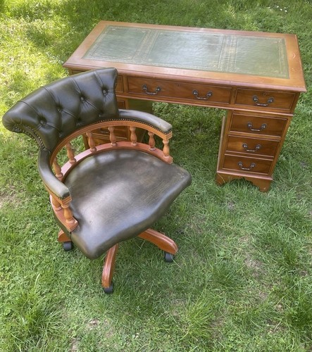 Antique style green leather - style,