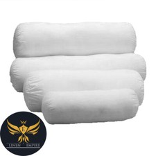 Round Hollowfibre Pillow Cervical Roll Neck Back Knee White Bolster Pillow 