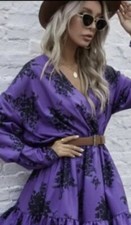 ZARA PURPLE SHORT FLORAL PRINT