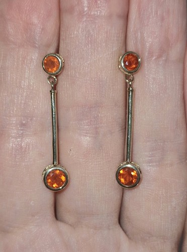 9ct gold fire opal drop - fire,
