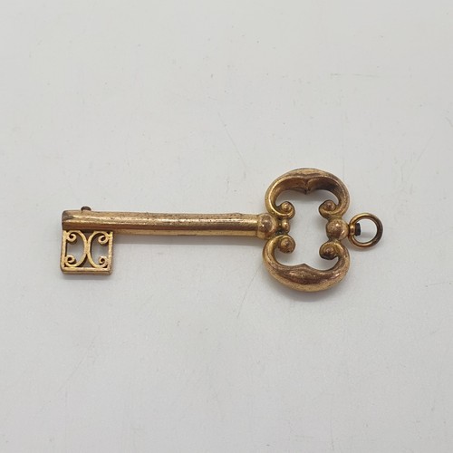 Victorian brass key shaped - key,