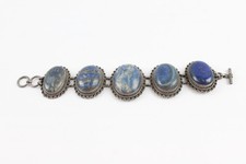 Mixerd Grade Silver Gemstone Bracelet Lapis Traditional T-Bar (41g)