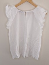 Zara White Ruffle Cap Sleeve