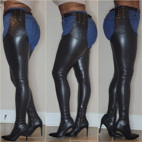 Thigh high stiletto boots - high,