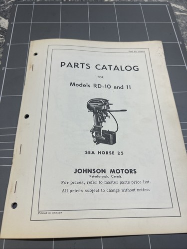 Vintage parts catalog - parts, johnson