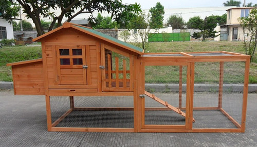 Deluxe large wood chicken - chicken, coop