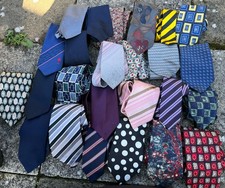Mens Job lot of 25 bundle polyester ties faults many brands crafts material 0A