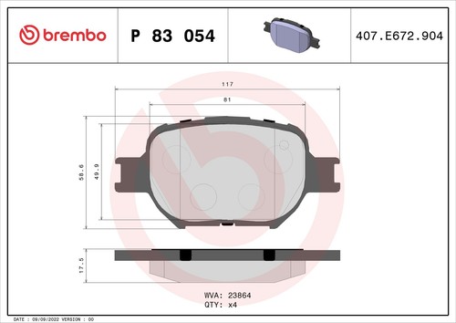 Front brembo 054 brake - 83,