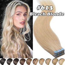 FULL HEAD Tape In Remy Skin Weft Russian 100% Human Hair Extensions Thick Long