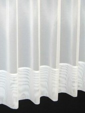 Plain  Jayne White 7" Hem Net Curtain Short Drops 24" 27" 30" Sold by the Metre
