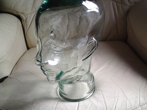 Vintage green glass head - vintage,