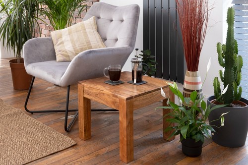 Cube sheesham side table - sheesham,